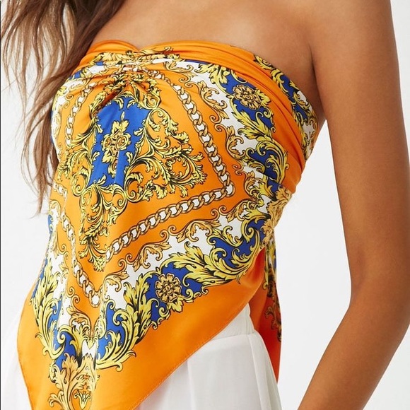 Handkerchief Baroque Print tube top - Picture 2 of 4